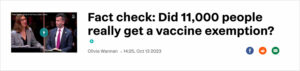 Stuff fact-check 11,000 vaccine exemptions claim
